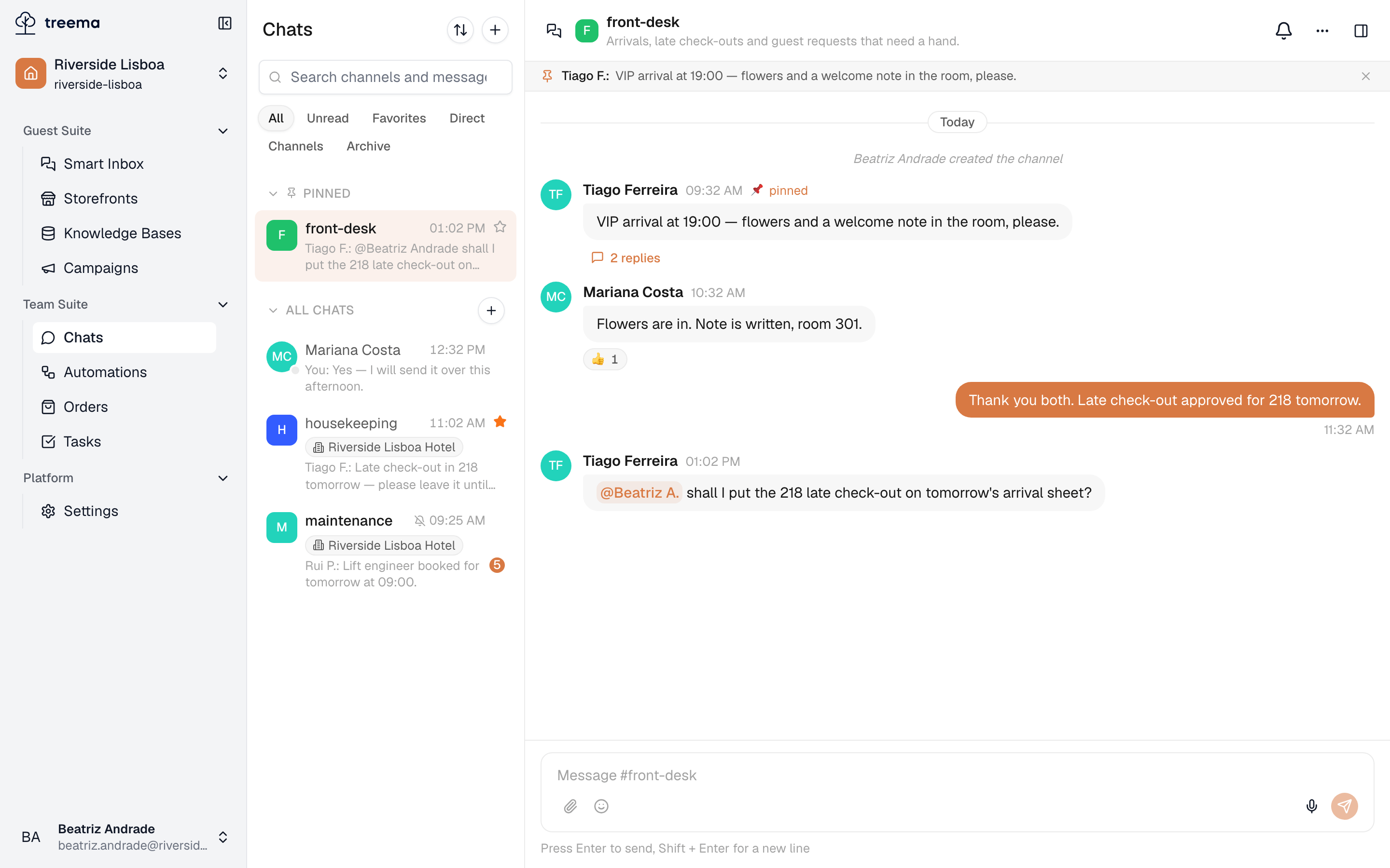 Finding a conversation screenshot