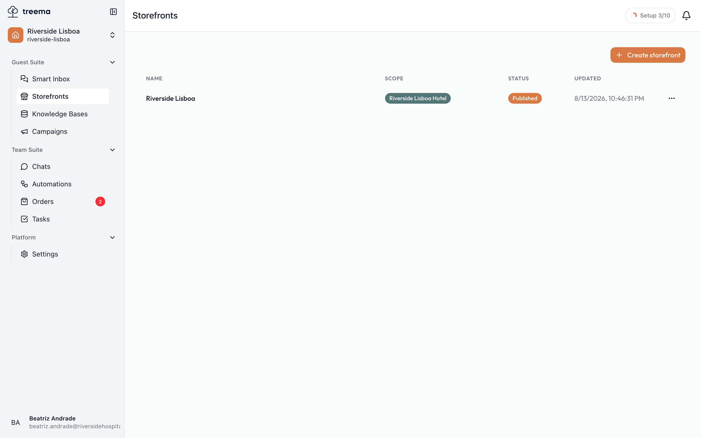 What a storefront is screenshot